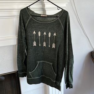 Dark Green Burnout Sweater